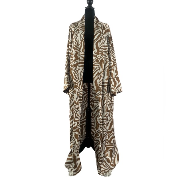 Fashion Nova Tops - Zebra print Elegant Taupe,brown,white Kimono, Large